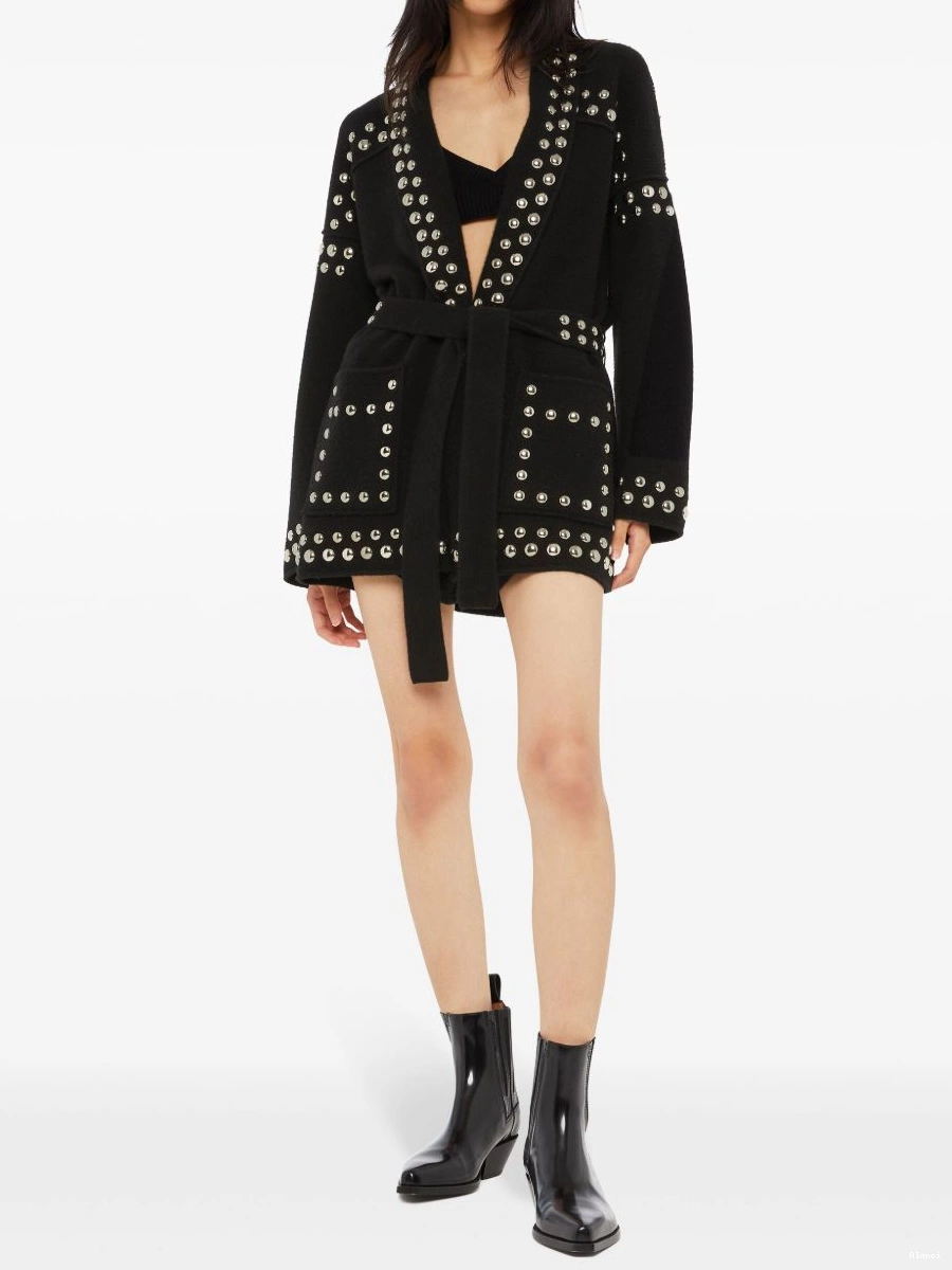 Affordable cardigan Alanui virgin-wool Women stud-embellished 0810